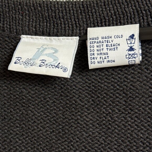 Vintage Bobbie Brooks Womens Gray Fall Cardigan Sweater Embroidered Sz XL 16/18 - Picture 9 of 15